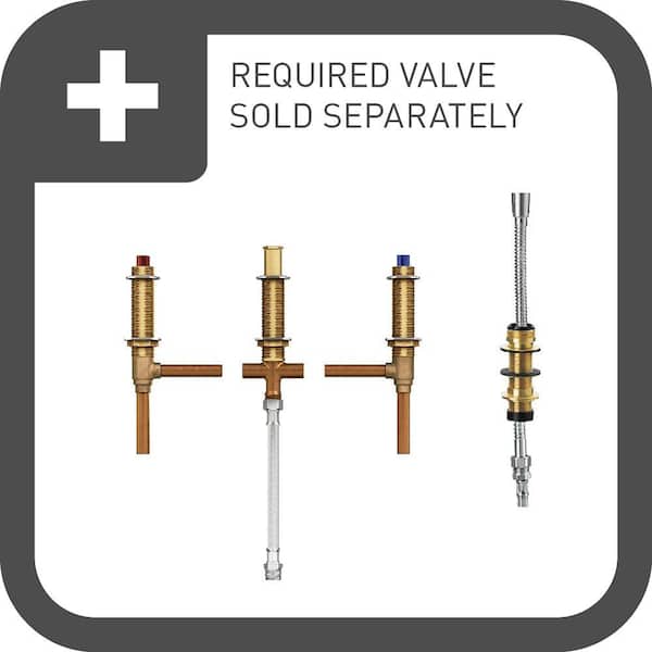 Brantford 2-Handle Deck-Mount Roman Tub Faucet Trim Kit with Hand Shower in Brushed Nickel (Valve Not Included)