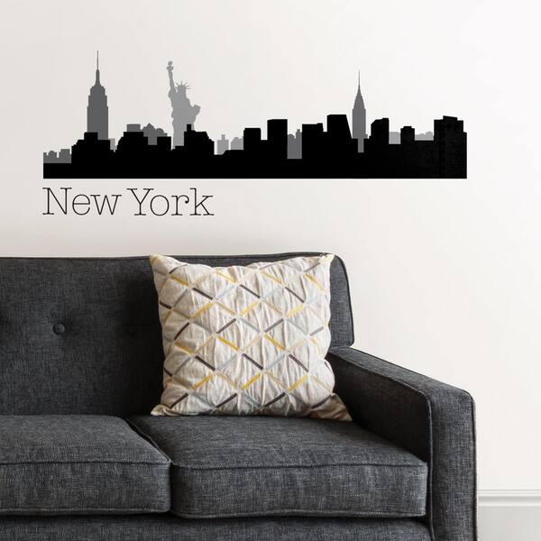 WallPops New York Black Cityscape Wall Art Kit