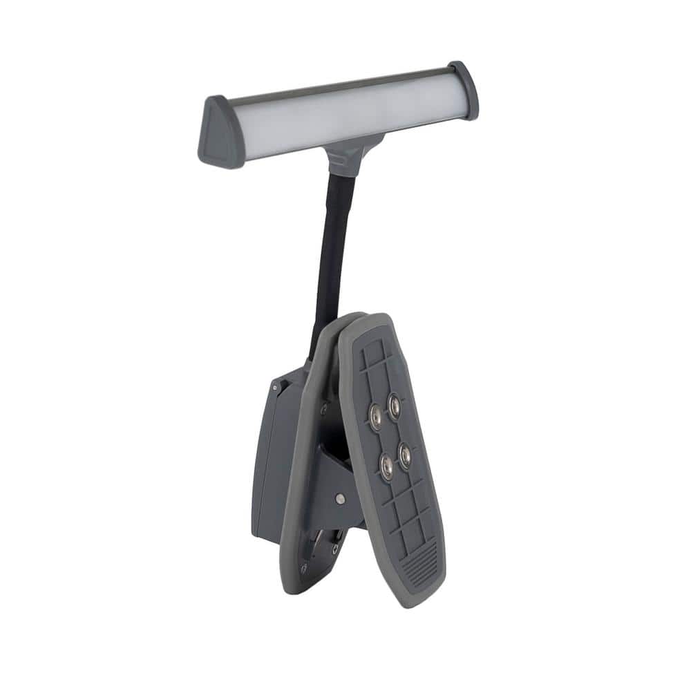 Gray Battery Operated LED Clamp Grill Light