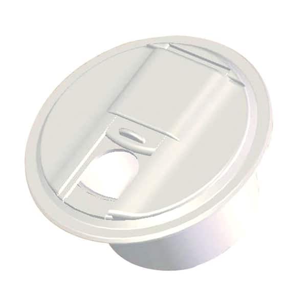 Rv Designer Round Universal Cable Hatch 5 in. x 3 in., Polar White