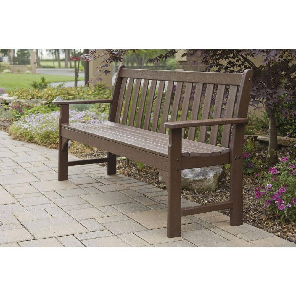 Mahogany 60" Recycled Plastic Outdoor Patio Bench