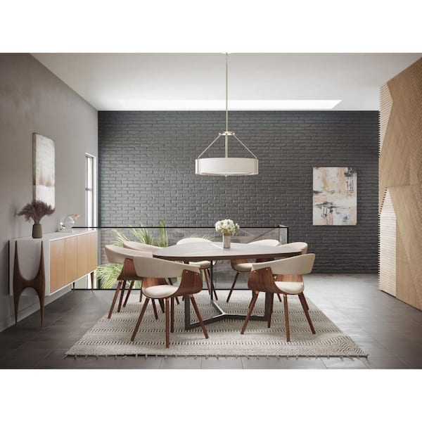 Ratio Collection 4-Light Brushed Nickel Pendant with Shade