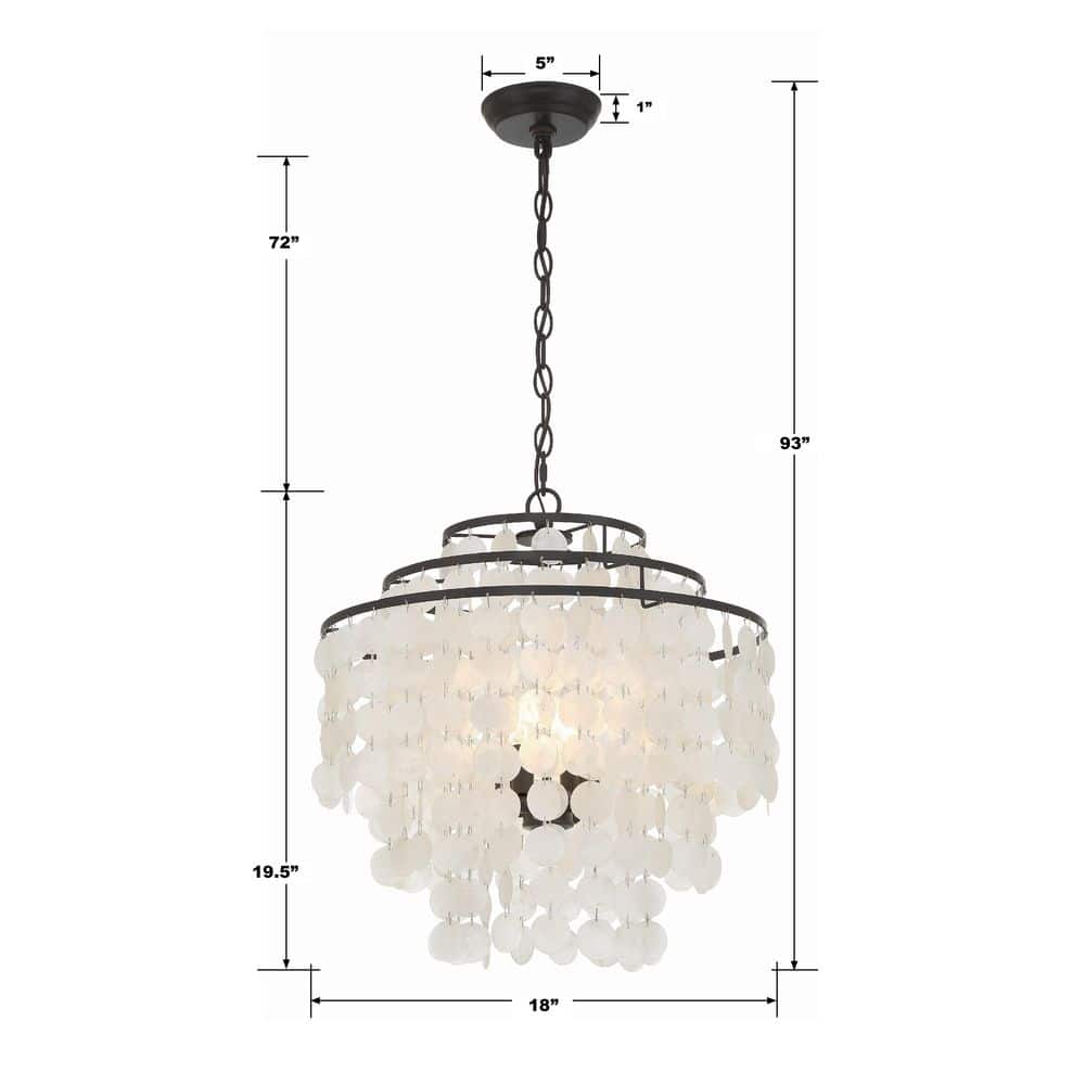 Mini Brielle Dark Bronze 4-Light Crystal Candle Chandelier