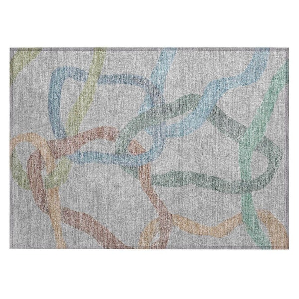 Chantille Machine Washable Indoor/Outdoor Abstract ACN2394 Gray 2 ft. x 3 ft. Accent Rug