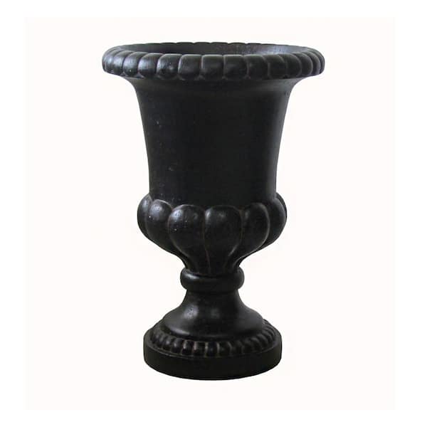 MPG 20 in. x 29 in. Cast Stone Fiberglass Double Bulbous Urn in Aged Charcoal