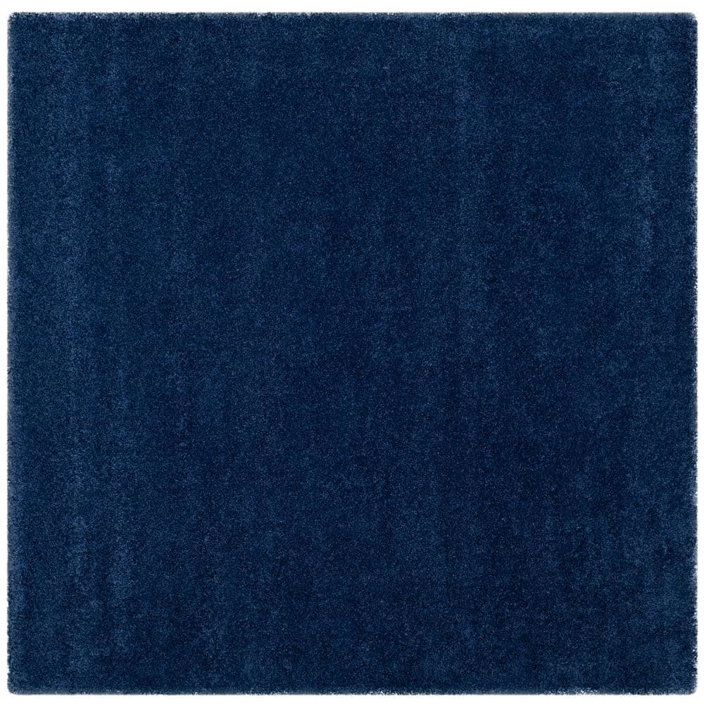 SAFAVIEH Milan Shag 5 ft. x 5 ft. Navy Square Solid Area Rug SG180-7070 ...