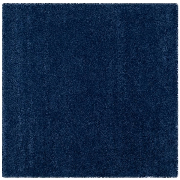 SAFAVIEH Milan Shag 5 ft. x 5 ft. Navy Square Solid Area Rug
