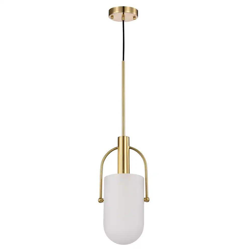 Palmella 7.5 in. 1-Light Indoor Brass Finish Pendant Light with Light Kit price history on PriceWatchPro