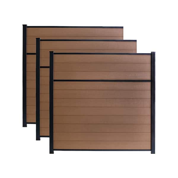 GWF Classic Privacy 6 ft. x 6 ft. Cedar Composite Horizontal Wood Board on Board Fence Panel (3-Pack)