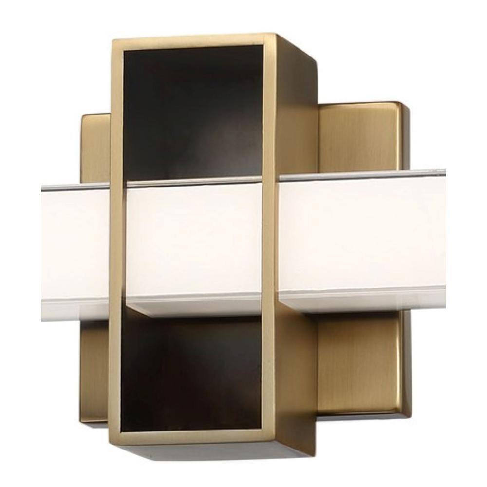 Aged Brass Cylinder Outdoor Wall Light with Frosted Aquarium Glass