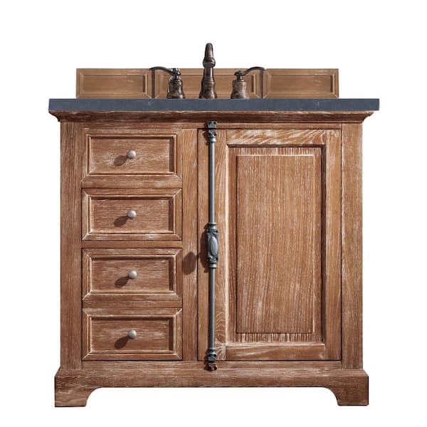 James Martin Vanities Providence 36 in. W x 23.5 in.D x 34.3 in. H Single Bath Vanity in Driftwood with Quartz Top in Charcoal Soapstone