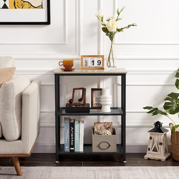 Storage End Table Industrial Side Table Mini Fridge Stand Fishtank Coffee  Table with Large Metal Frame vintage accent table, cheap accent tables,  farm house end tables, elegant bedside tables