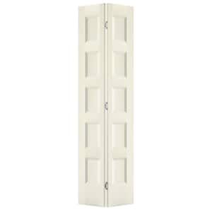 24 in. x 80 in. Conmore French Vanilla Paint Smooth Hollow Core Molded Composite Interior Closet Bi-Fold Door