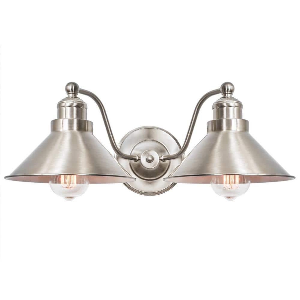 Welton 60-Watt Brushed Nickel Industrial Wall Sconce with Brushed Nickel Shade, No Bulb Included price history on PriceWatchPro