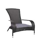 Patio Sense Coconino Black Wicker Plastic Adirondack Chair with