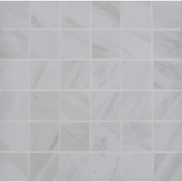 MSI Kolasus White 12 in. x 12 in. x 10mm Matte Glazed Porcelain Mesh-Mounted Mosaic Tile