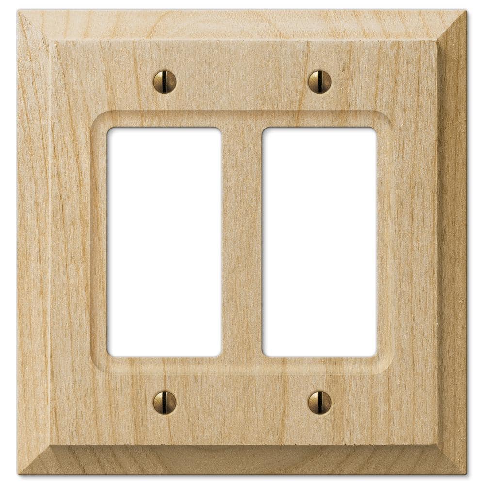 AMERELLE Cabin 2-Gang Unfinished Decorator/Rocker Wood Wall Plate ...