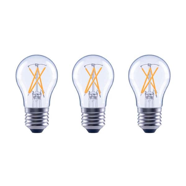 EcoSmart 40-Watt Equivalent A15 Dimmable ENERGY STAR Clear Glass Filament Vintage Edison LED Light Bulb Bright White (3-Pack)