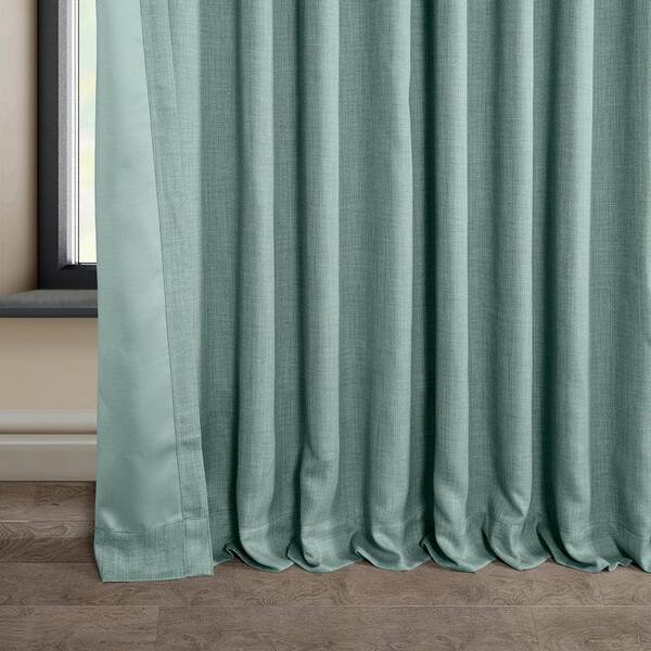 Exclusive Fabrics & Furnishings Sea Thistle Blue Faux Linen Extra