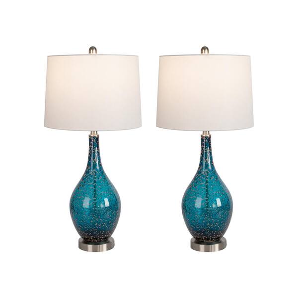 Dark Blue Dimmable Table Lamp Set, Table Lamps Denver