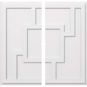 1 in. P X 13-1/4 in. C X 38 in. OD X 1 in. ID Knox Architectural Grade PVC Contemporary Ceiling Medallion, Two Piece