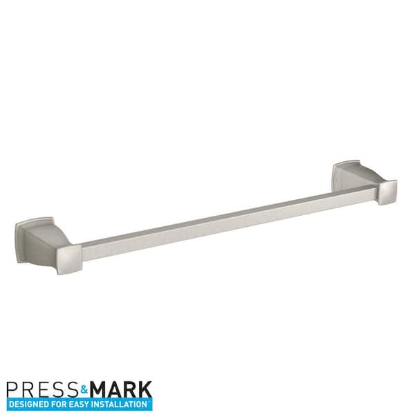 Hensley 24 in. Towel Bar with Press and Mark in Brushed Nickel