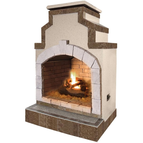 Cal Flame 48 in. Propane Gas Outdoor Fireplace in Porcelain Tile