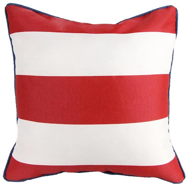 Jordan Manufacturing 18 in. L x 18 in. W x 5 in. T Reversible Outdoor Throw Pillow in Stars and Stripes