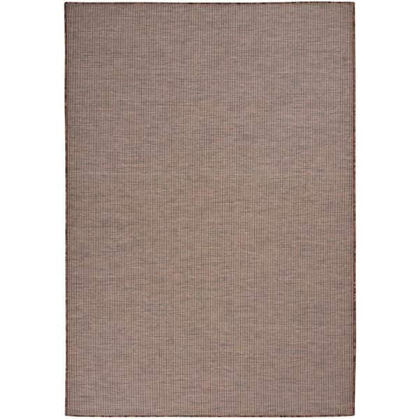 Nourison Positano Natural 5 ft. x 7 ft. Solid Modern Indoor/Outdoor Patio Area Rug