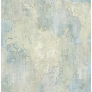 Telluride Faux Texture Metallic Greige & Blue Mist Paper Strippable Roll (Covers 56.05 sq. ft.)
