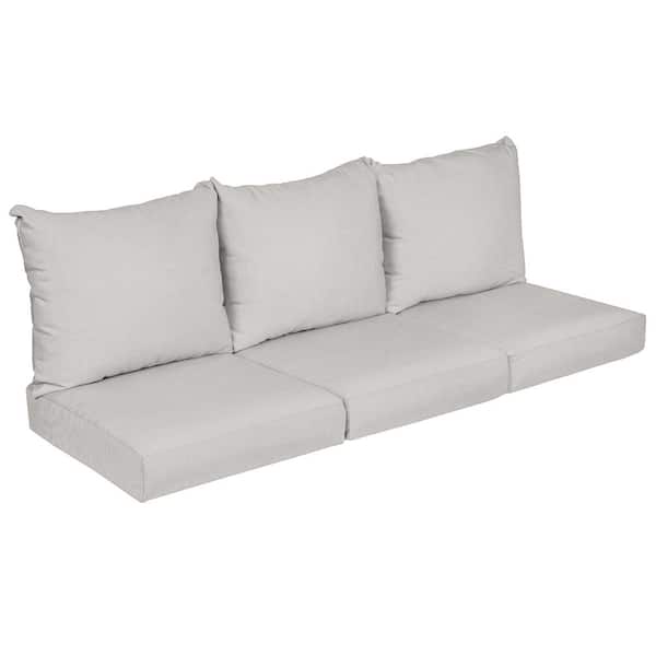 SORRA HOME 23 in. x 23.5 in. x 5 in. (6-Piece) Deep Seating Outdoor Couch Cushion in Sunbrella Essential Flax