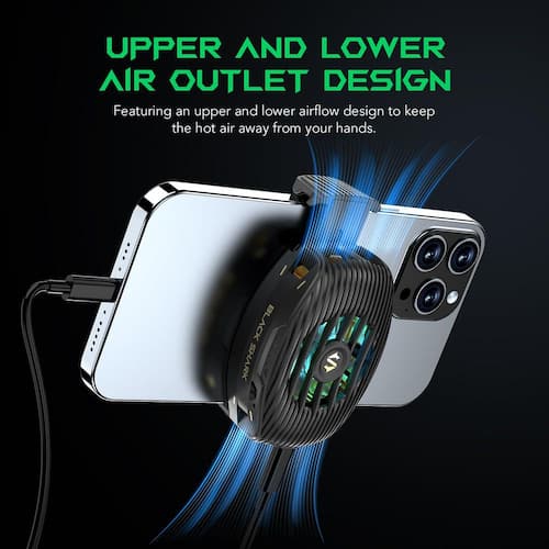 Phone Cooler for Gaming Fun Cooler 4, Wired Mobile Phone Cooling Fan Lightweight Quiet with RGB Light BIBIVIS Telephone Accessories