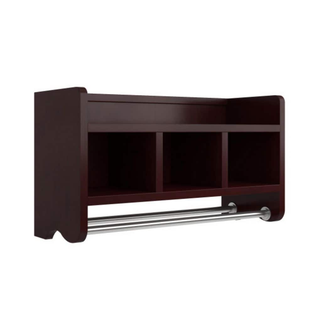 25 in. W Bath Storage Shelf with Towel Rod in Espresso price history on PriceWatchPro