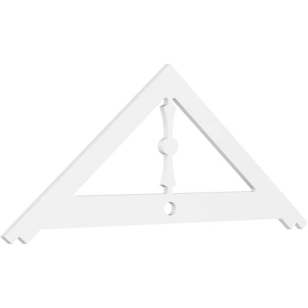 Ekena Millwork 1 in. x 72 in. x 27 in. (9/12) Pitch Artisan Gable Pediment Architectural Grade PVC Moulding
