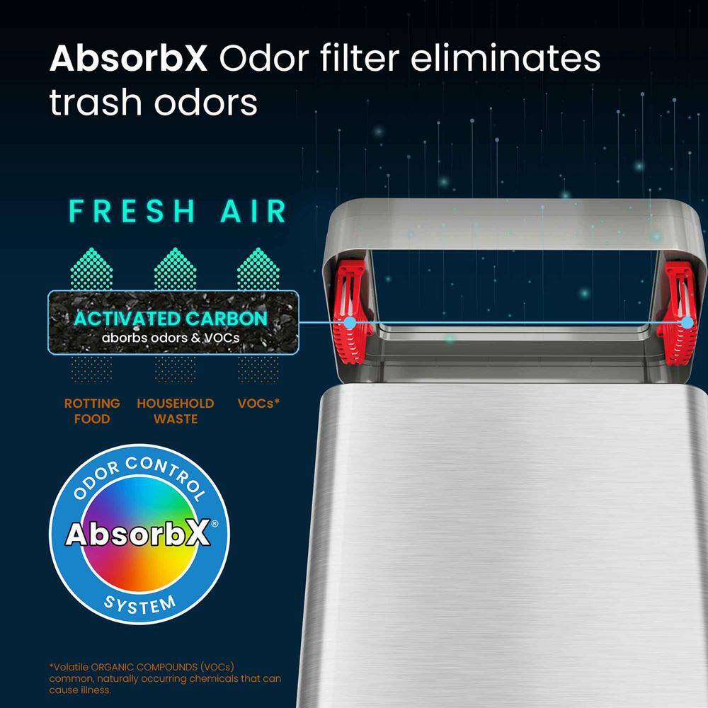 21 Gallon Silver Stainless Steel Touchless Trash Can