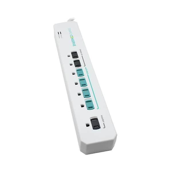 3 ft. 4-Outlet White Surge Protector Smart with USB Powered by Hubspace