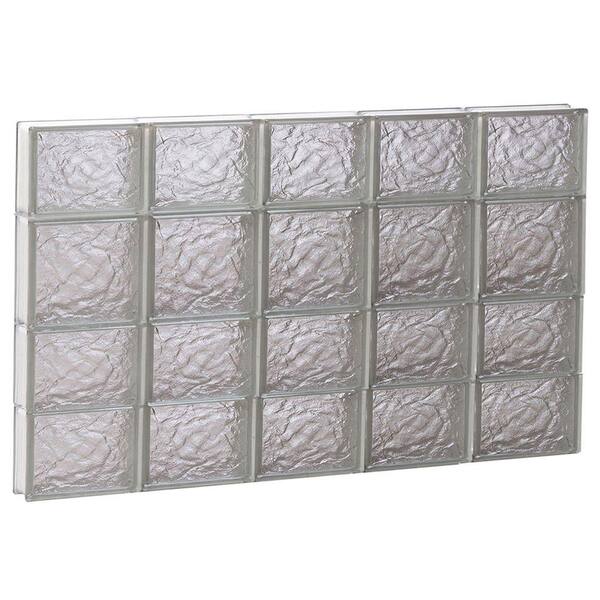 Clearly Secure 38.75 in. x 25 in. x 3.125 in. Frameless Ice Pattern Non-Vented Glass Block Window