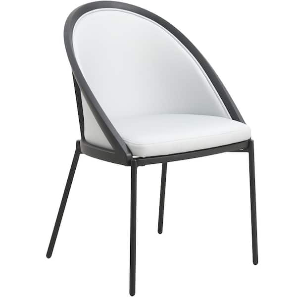 Leisuremod Urbane Modern Dining Chair, Contemporary Upholstered Kitchen Room Accent Side Chair with Metal Legs (White)