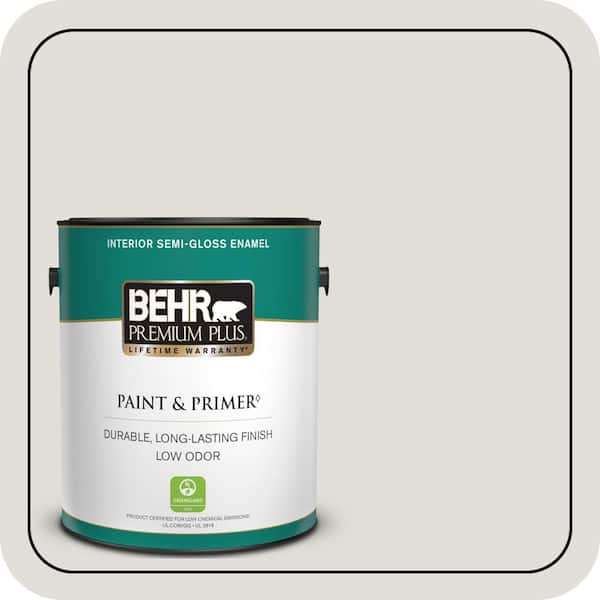BEHR PREMIUM PLUS 1 gal. #PWN-63 Abalone Shell Semi-Gloss Enamel Low Odor Interior Paint & Primer