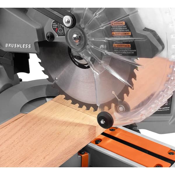 RIDGID - 18V Brushless Cordless 7-1/4 in. Dual Bevel Sliding Miter Saw with 18V Lithium-Ion 4.0 Ah Battery (2-Pack)
