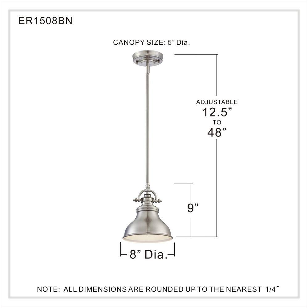 Emery 8" Brushed Nickel Mini Pendant Light