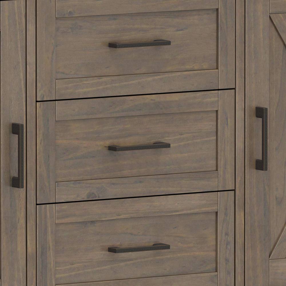 Smoky Brown Solid Wood 54" Transitional Sideboard with Storage