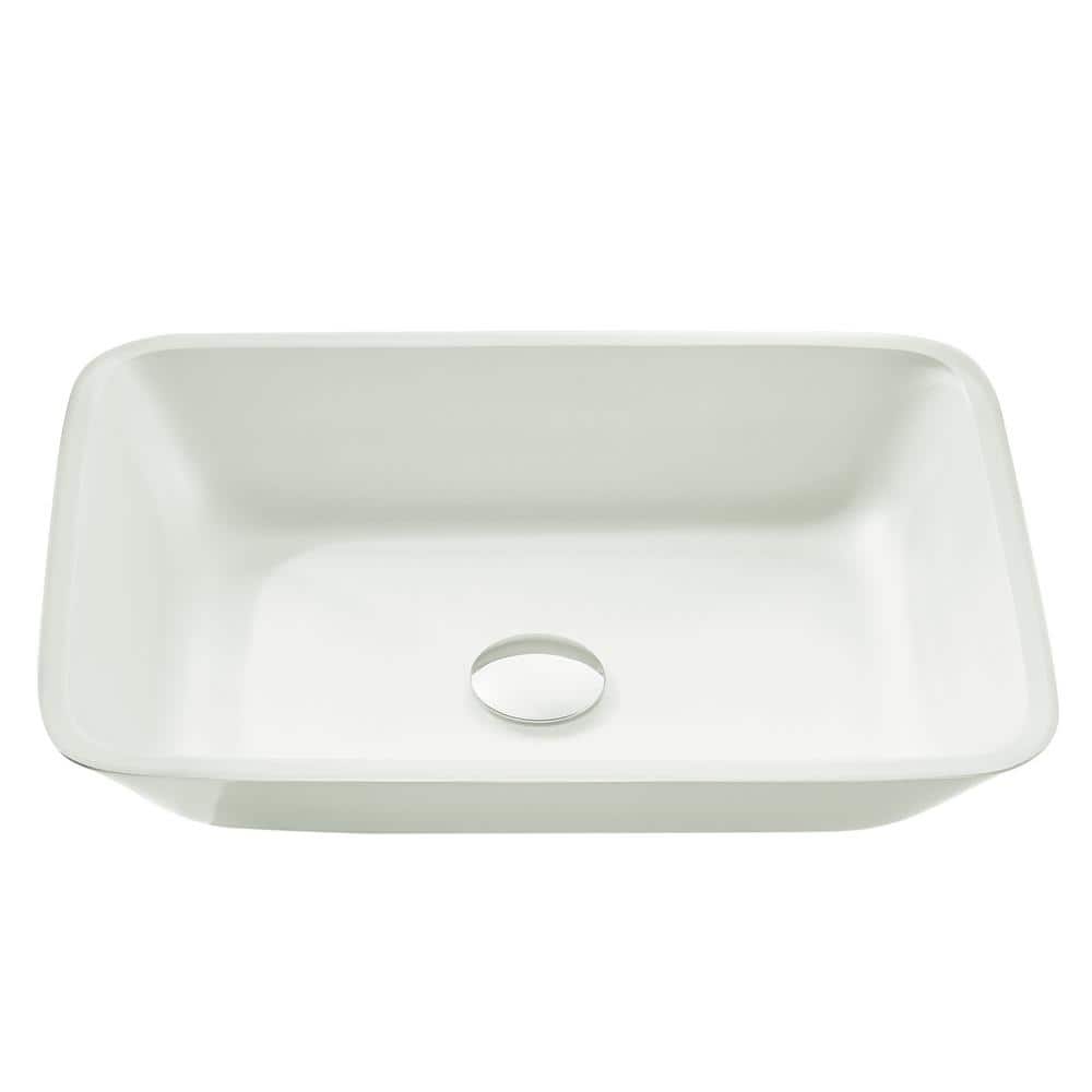 Innovio Series 18 in. L x 13 in. W Rectangular Bathroom Vessel Sink in Matt