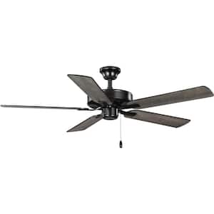AirPro 52 in. Matte Black Indoor 5-Blade ENERGY STAR Rated AC Motor Transitional Ceiling Fan with Light