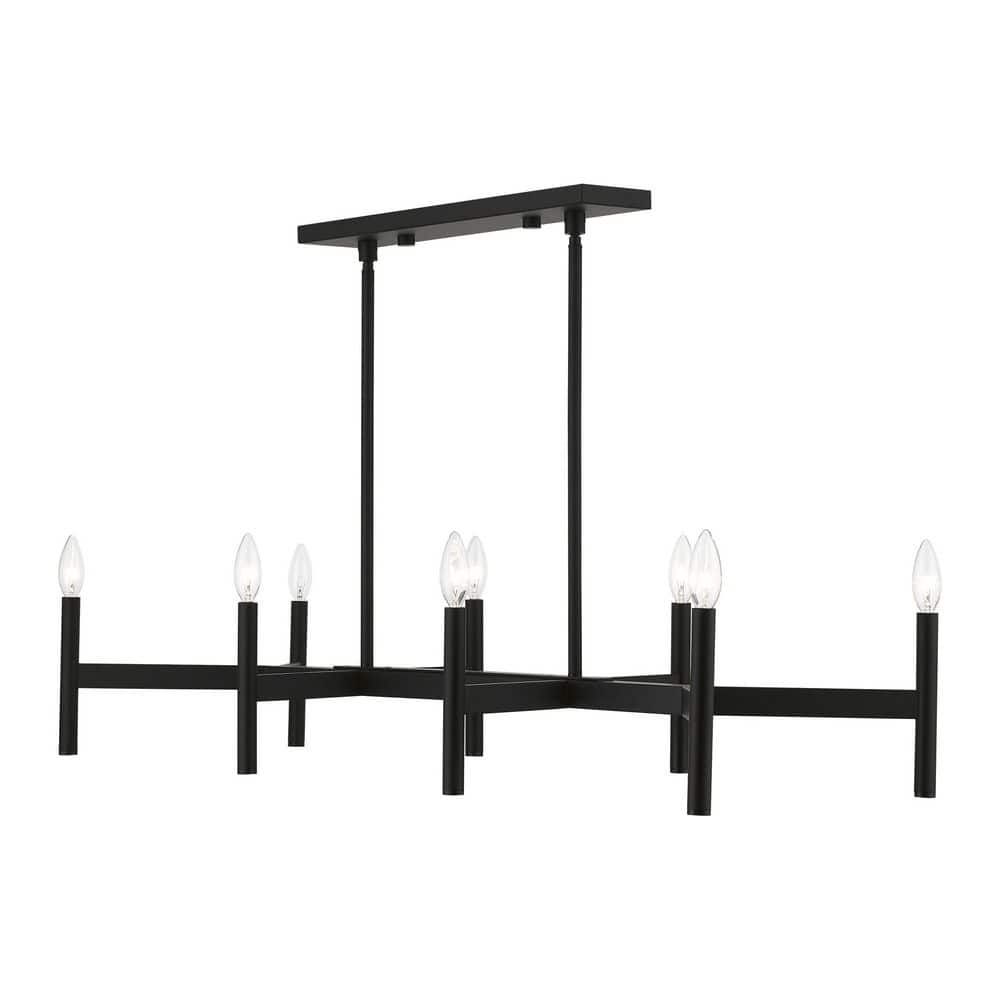 Copenhagen Black Steel 8-Light Candelabra Chandelier