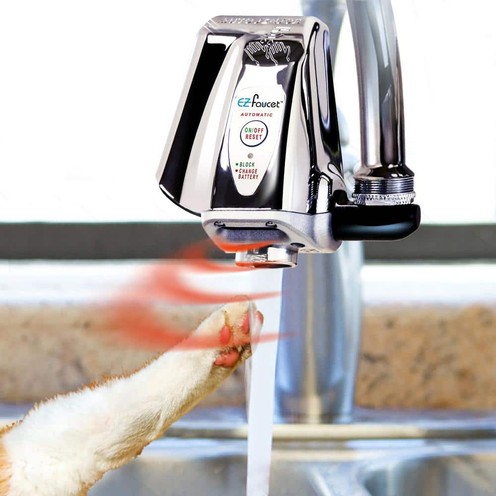 Chrome Automatic Touch-Free Faucet Adapter for Bathroom and Kitchen