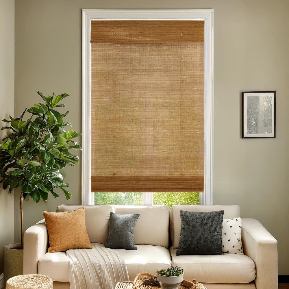 Light-Filtering Cordless Bottom-Up Mesh Natural Bamboo Window Shade 71 in. W x 48 in. L price history on PriceWatchPro