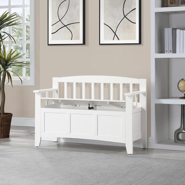 OSP Home Furnishings Metro Entry Way Bench with Sierra Snow White finish