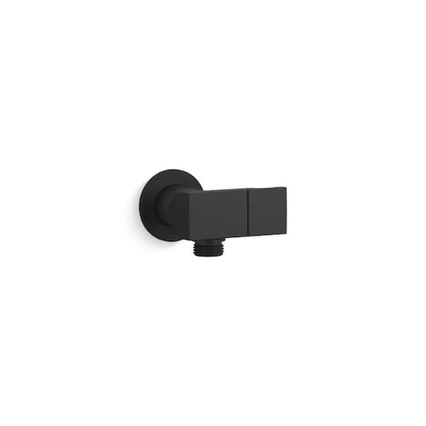 KOHLER Purist Wall-Mount Supply Elbow with Check Valve in Matte Black