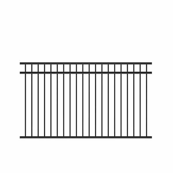 Barrette Outdoor Living Natural Reflections Heavy-Duty 4-1/2 ft. H x 8 ft. W Black Aluminum Pre-Assembled Fence Panel